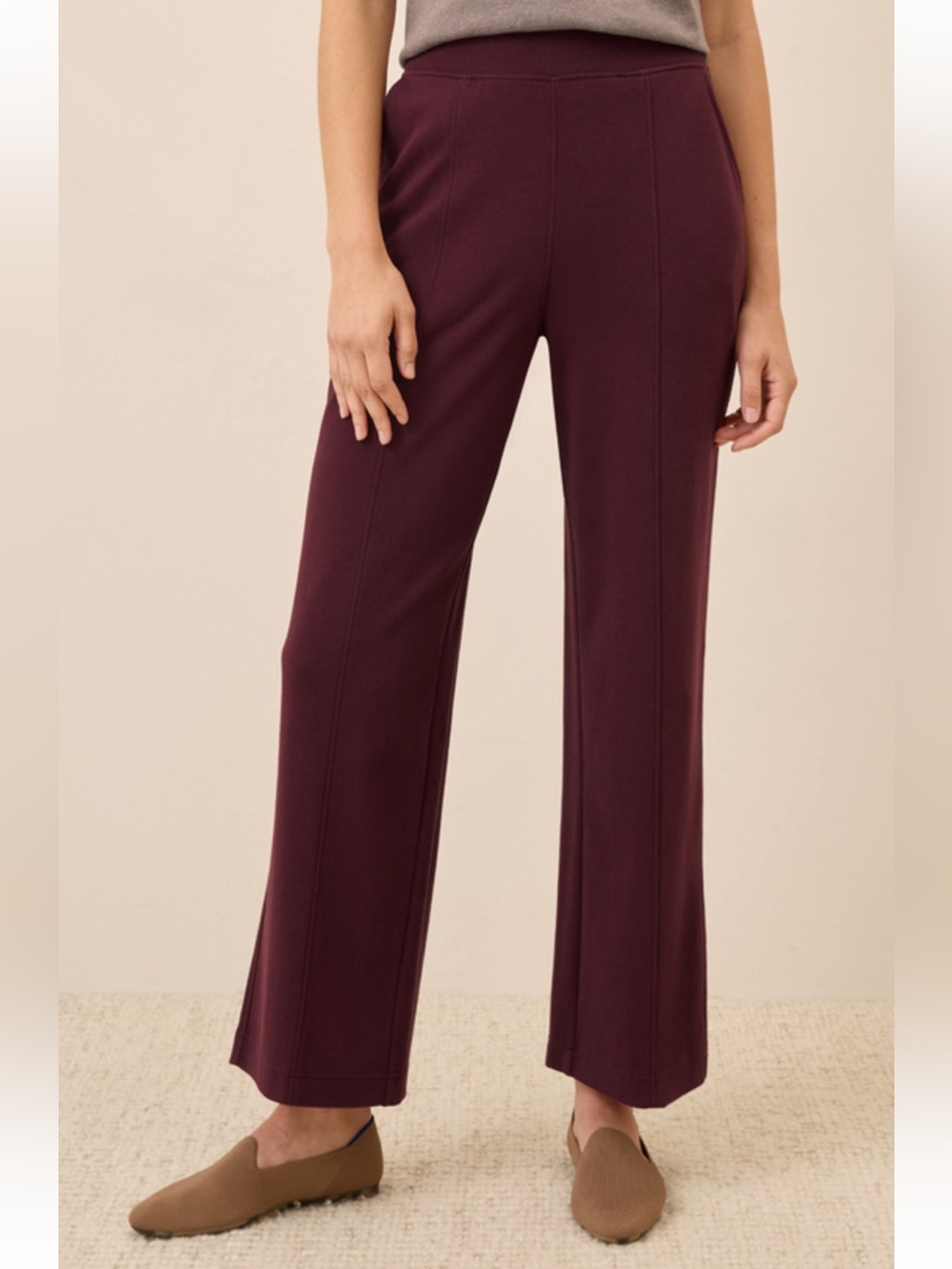 Women's Windsor Wine Airplane Pintuck Wide Leg Pant